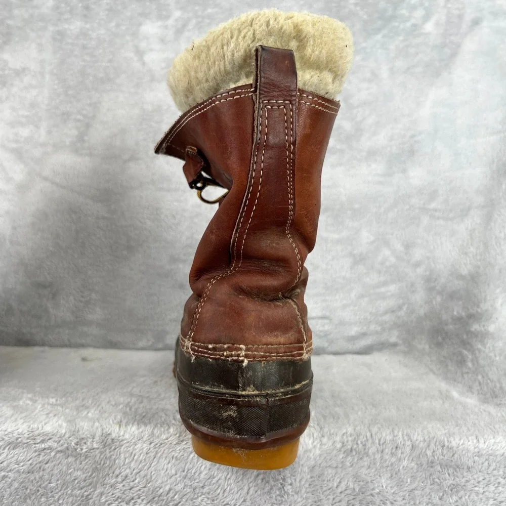 Rico Insulated Leather Duck Boots 11 Brown Men Vintage Winter Work Outdoor Boots